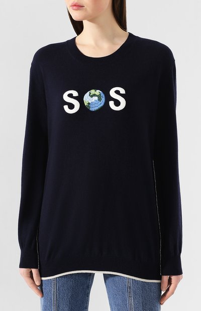 Пуловер из смеси кашемира и шерсти STELLA MCCARTNEY голубого цвета по цене 68000 руб., арт. 600279/S2177, фото 3 Пуловер из смеси кашемира и шерсти STELLA MCCARTNEY, арт. 600279/S2177, фото 3