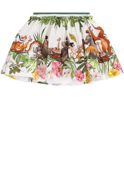 Хлопковая юбка свободного кроя с принтом MONNALISA, арт. 111707, фото 1