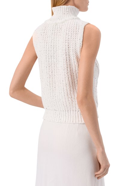 Хлопковый топ с отделкой пайетками LORENA ANTONIAZZI, арт. P26140MJ08A/2905, фото 4