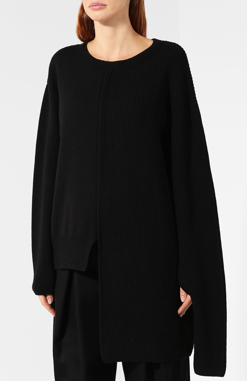 Свитер YOHJI YAMAMOTO черного цвета по цене 47150 руб., арт. YJ-K86-547, фото 3 Свитер YOHJI YAMAMOTO, арт. YJ-K86-547, фото 3