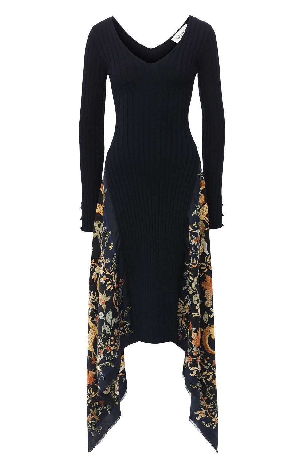 Шерстяное платье LANVIN темно-синего цвета по цене 161500 руб., арт. RW-DR332M-MI16-H20, фото 1 Шерстяное платье LANVIN, арт. RW-DR332M-MI16-H20, фото 1