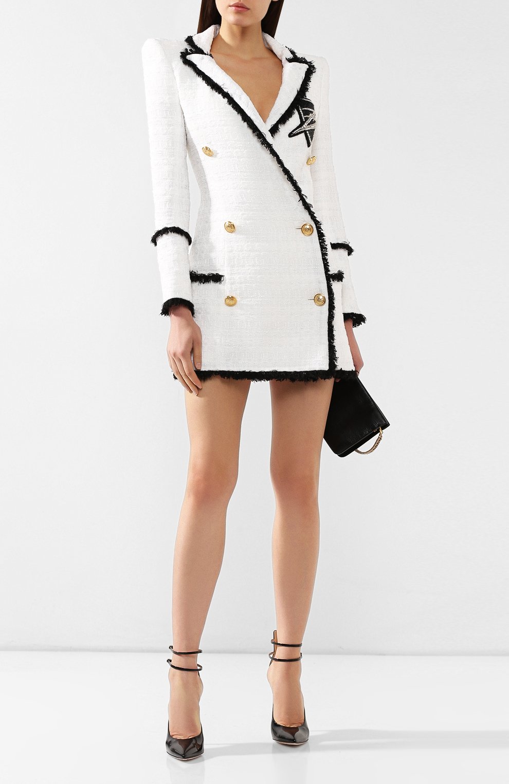 Платье BALMAIN черно-белого цвета по цене 478000 руб., арт. RF17221/X108, фото 2 Платье BALMAIN, арт. RF17221/X108, фото 2