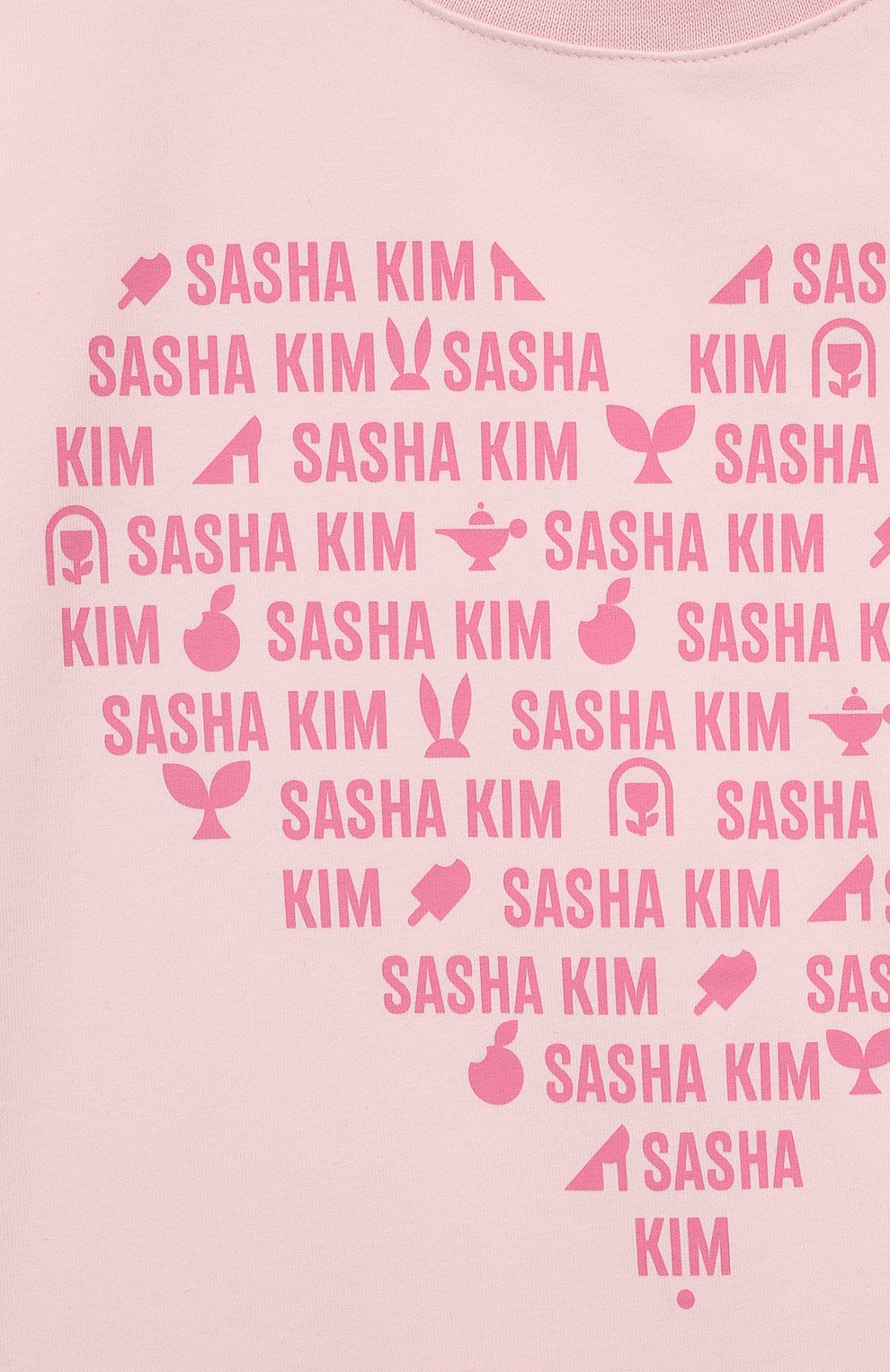 Хлопковая футболка SASHA KIM розового цвета по цене 7120 руб., арт. УТ-00000622, фото 3 Хлопковая футболка SASHA KIM, арт. УТ-00000622, фото 3
