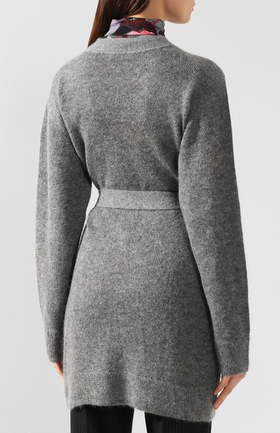 Кардиган с поясом DRIES VAN NOTEN серого цвета по цене 84750 руб., арт. 192-11290-8715, фото 4 Кардиган с поясом DRIES VAN NOTEN, арт. 192-11290-8715, фото 4
