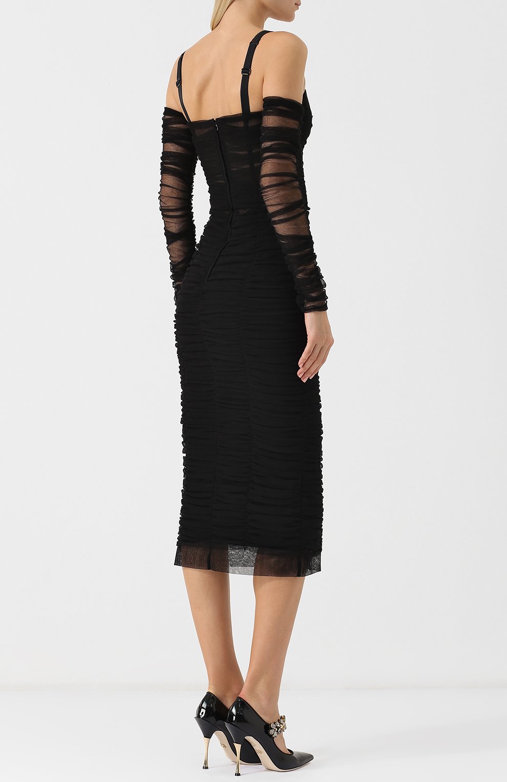 Приталенное платье со шнуровкой на бретельках DOLCE & GABBANA, арт. F6A9QT/FLEAA, фото 4