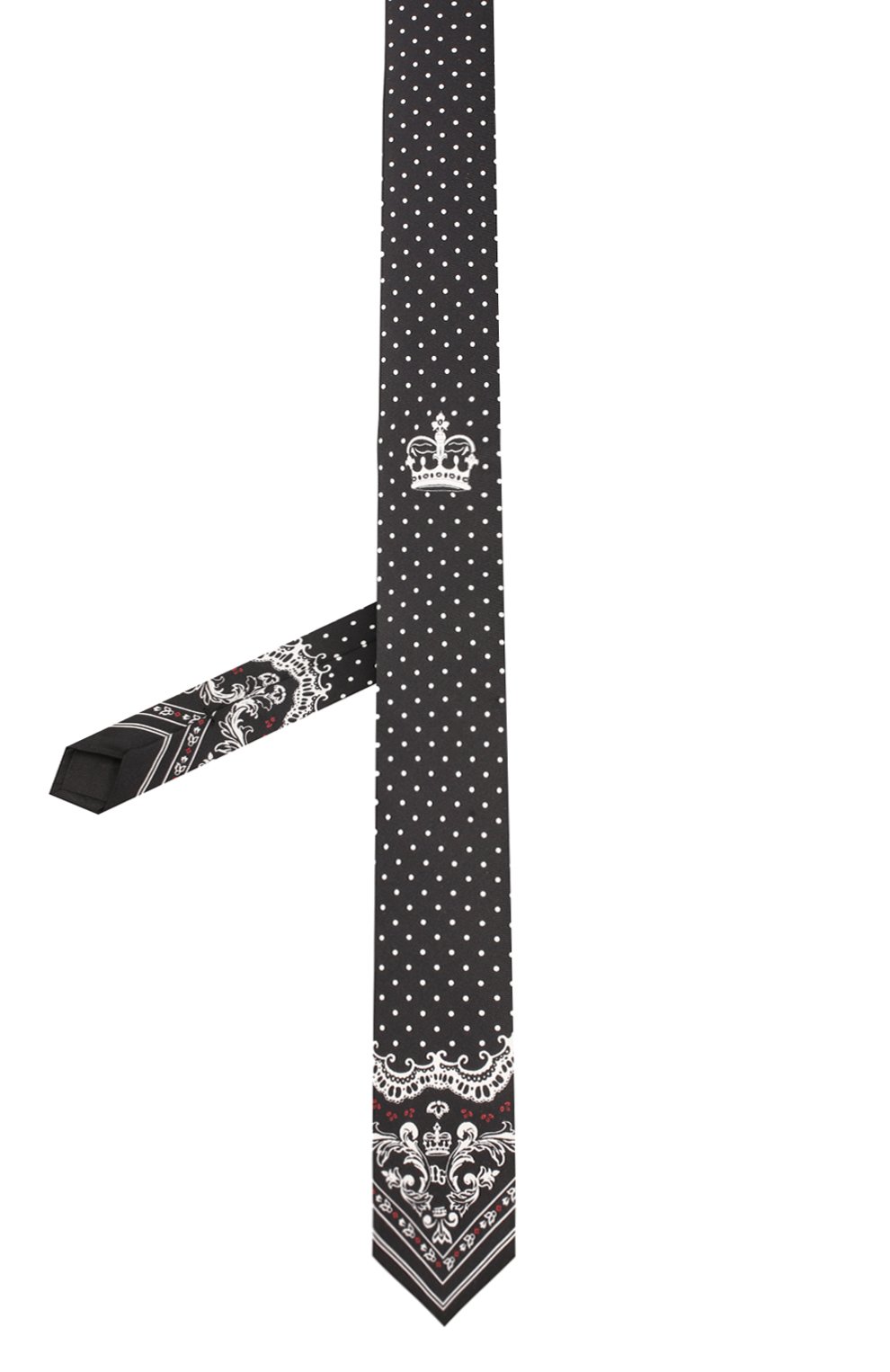 Шелковый галстук DOLCE & GABBANA черно-белого цвета по цене 23450 руб., арт. GT149E/G0WLN, фото 2 Шелковый галстук DOLCE & GABBANA, арт. GT149E/G0WLN, фото 2