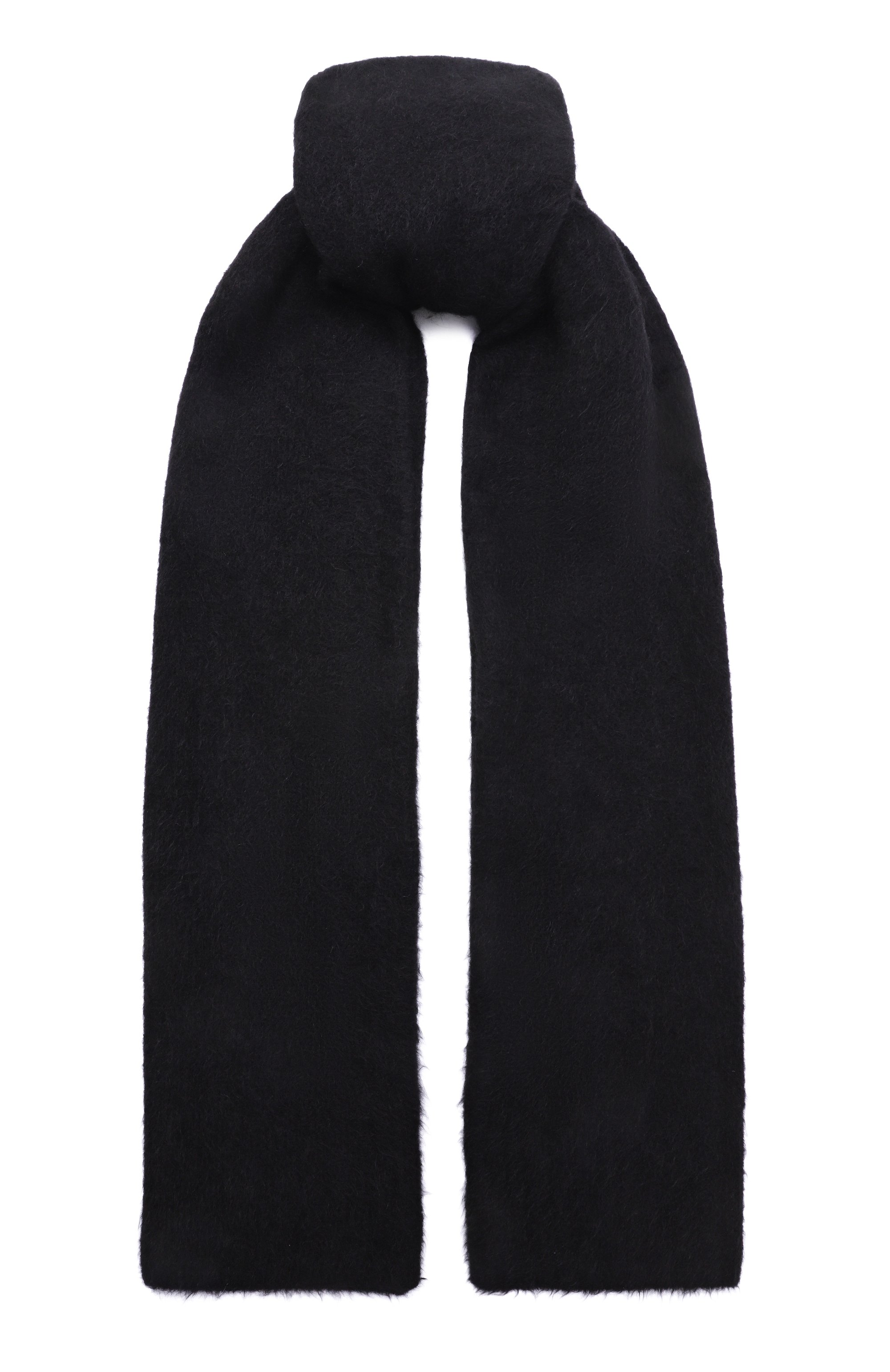 Шерстяной шарф ISABEL BENENATO черного цвета по цене 66050 руб., арт. DK63F25, фото 1 Шерстяной шарф ISABEL BENENATO, арт. DK63F25, фото 1