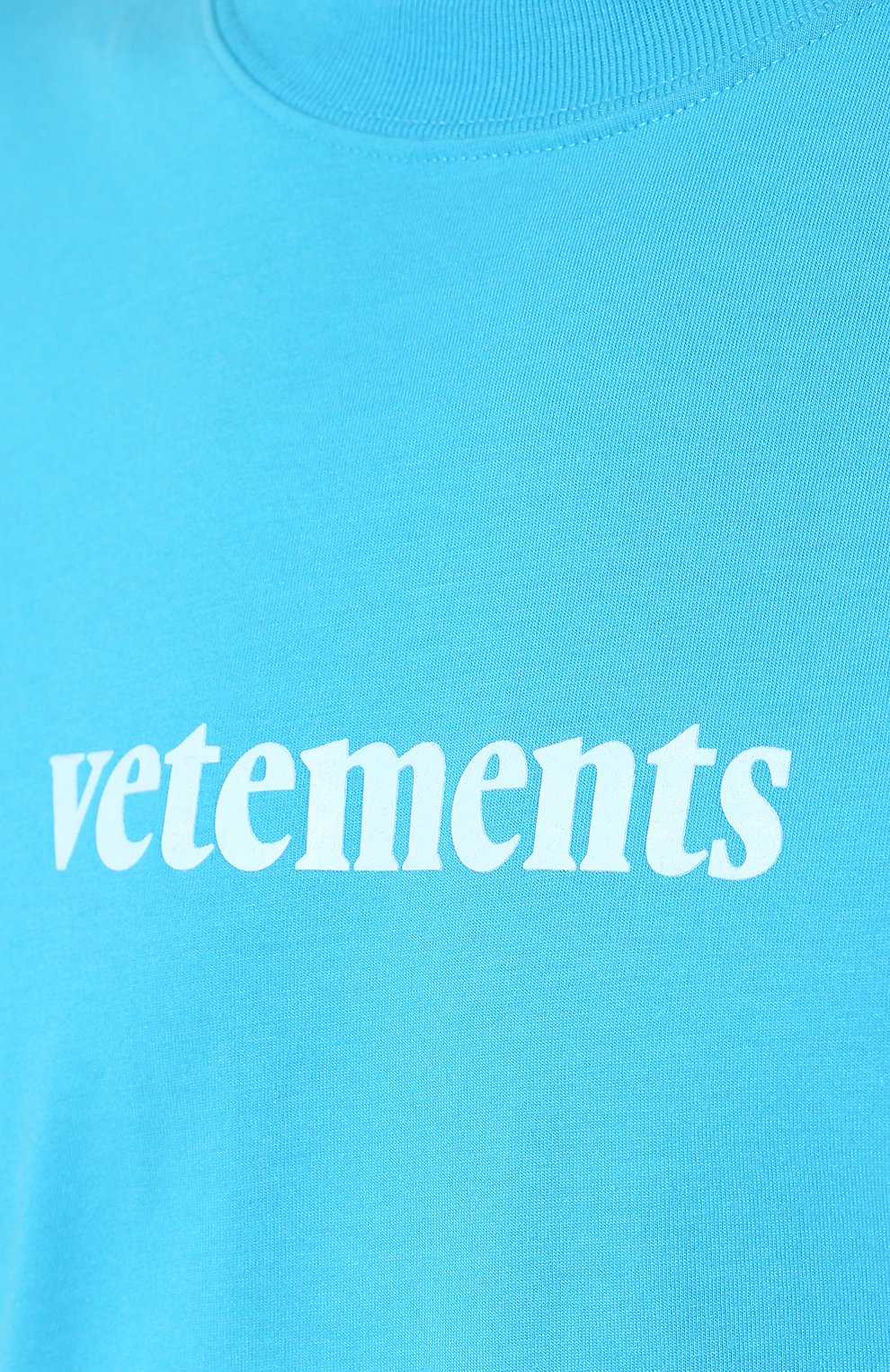 Футболка VETEMENTS синего цвета по цене 16450 руб., арт. SS20TR304 1610/W/BLUE, фото 9 Футболка VETEMENTS, арт. SS20TR304 1610/W/BLUE, фото 9