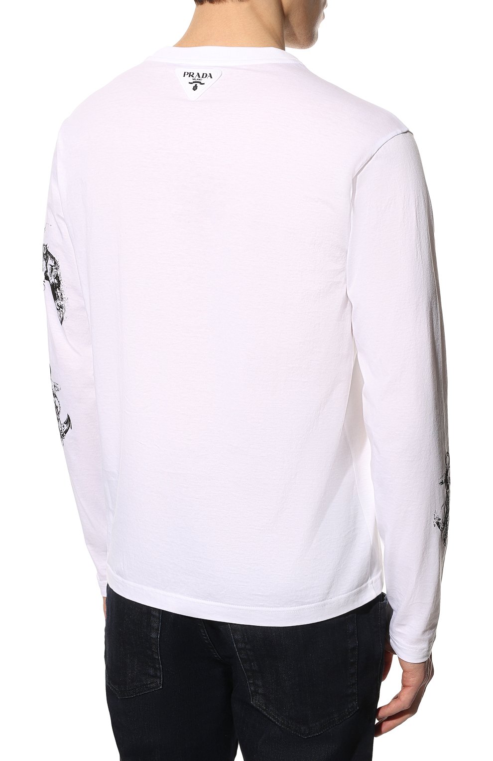Хлопковый лонгслив PRADA, арт. UJL15A-10ND-F0009-221, фото 4