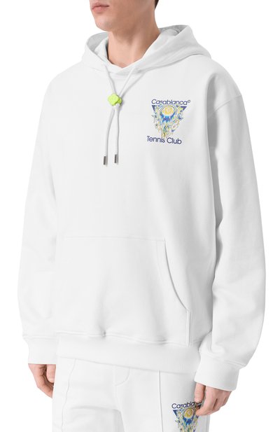 Хлопковое худи CASABLANCA белого цвета по цене 68750 руб., арт. M-SP26-JTP-292-01, фото 3 Хлопковое худи CASABLANCA, арт. M-SP26-JTP-292-01, фото 3