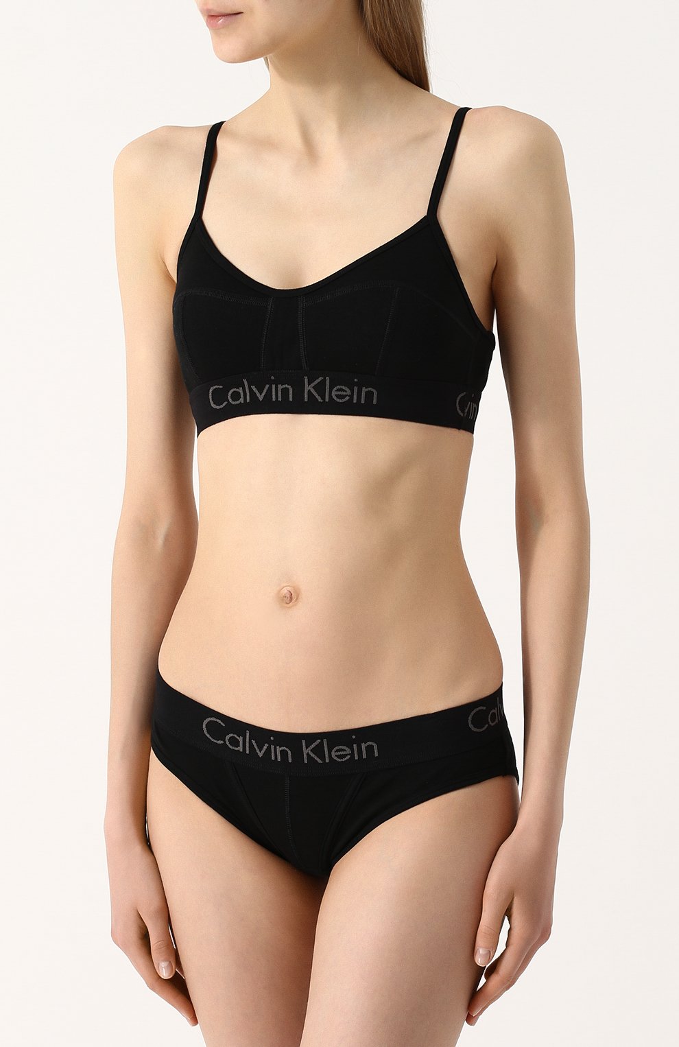 Хлопковые трусы-слипы CALVIN KLEIN черного цвета по цене 2270 руб., арт. QF4510E, фото 2 Хлопковые трусы-слипы CALVIN KLEIN, арт. QF4510E, фото 2