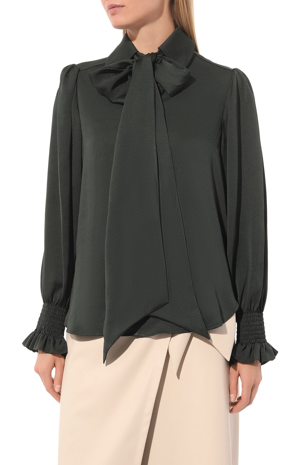 Блузка SEE BY CHLOÉ темно-зеленого цвета по цене 39950 руб., арт. CHS22AHT14/0263M9, фото 3 Блузка SEE BY CHLOÉ, арт. CHS22AHT14/0263M9, фото 3