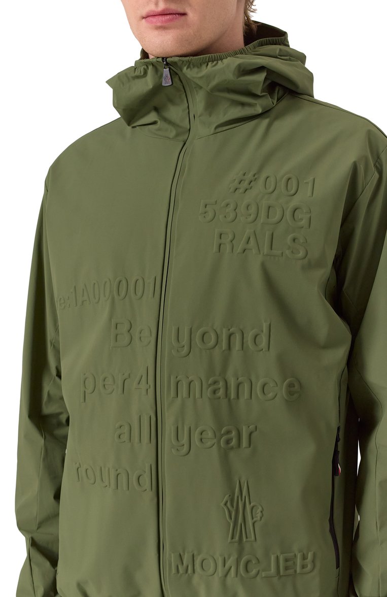 Мужская куртка rals MONCLER GRENOBLE зеленого цвета, арт. 1A00001/539DG | Фото 5 (Рукава: Длинные; Материал внешний: Синтетический материал; Длина (верхняя одежда): Короткие; Материал подклада: Синтетический материал; Кросс-КТ: другое; Стили: Кэжуэл, Милитари)