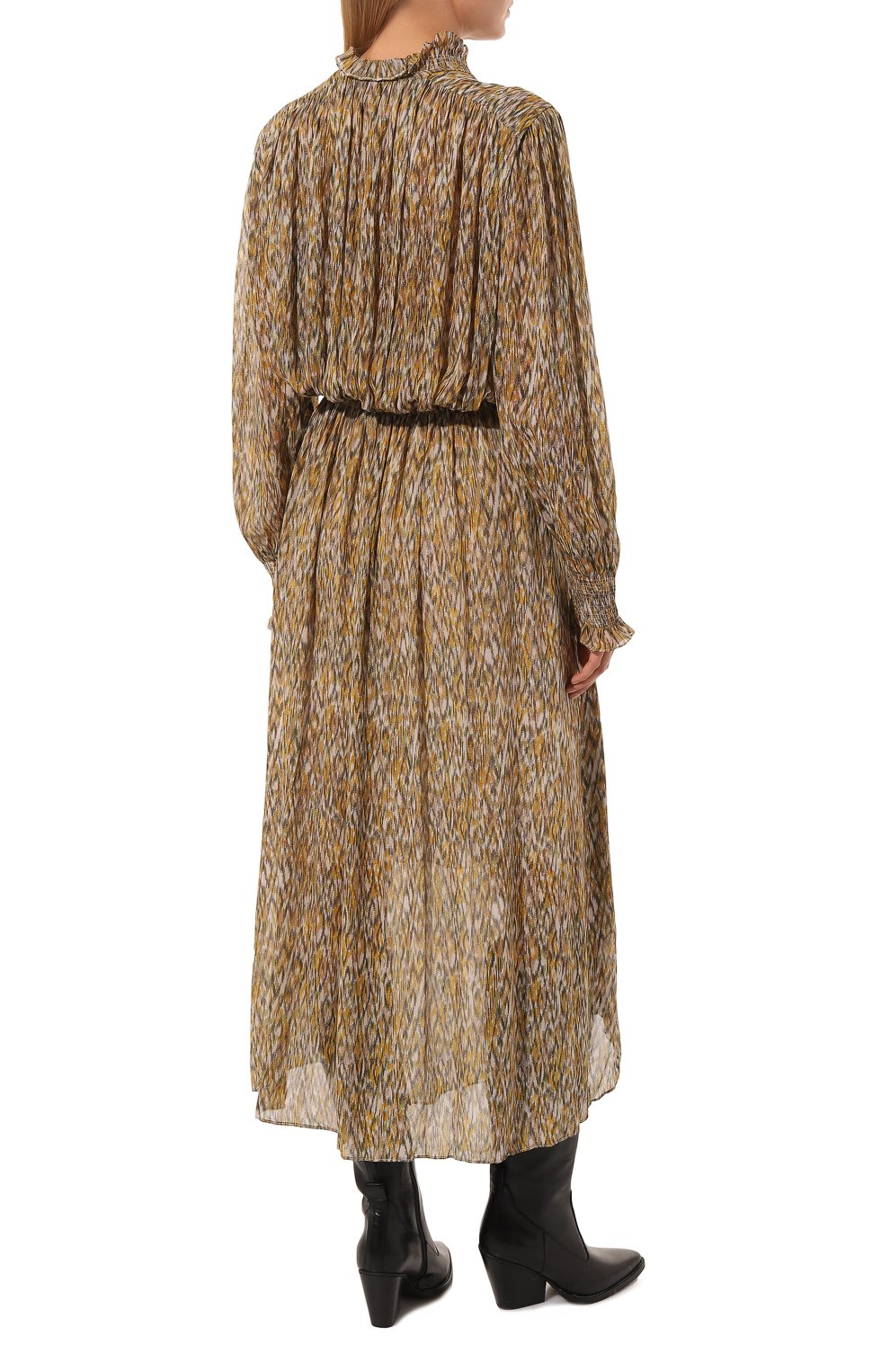 Платье из вискозы ISABEL MARANT ETOILE хаки цвета по цене 89950 руб., арт. 22ARO2198/22A034E67KI, фото 4 Платье из вискозы ISABEL MARANT ETOILE, арт. 22ARO2198/22A034E67KI, фото 4