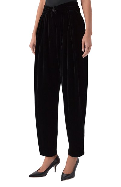 Брюки из вискозы и шелка GIORGIO ARMANI черного цвета по цене 358000 руб., арт. GW003470/TE10831, фото 3 Брюки из вискозы и шелка GIORGIO ARMANI, арт. GW003470/TE10831, фото 3