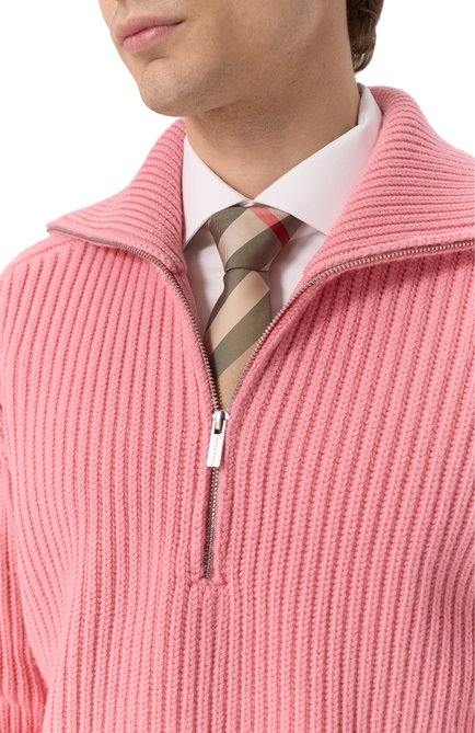 Мужской шелковый галстук BURBERRY бежевого цвета, арт. 8013818 | Фото 2 (Материал сплава: Проставлено; Материал: Текстиль, Шелк; Нос: Не проставлено)