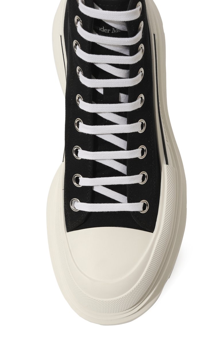 Мужские текстильные ботинки tread ALEXANDER MCQUEEN черного цвета, арт. 705659/W4MV2 | Фото 6 (Материал внутренний: Натуральная кожа; Каблук высота: Высокий; Подошва: Массивная; Материал внешний: Текстиль; Материал сплава: Проставлено; Драгоценные камни: Проставлено; Мужское Кросс-КТ: Ботинки-обувь)