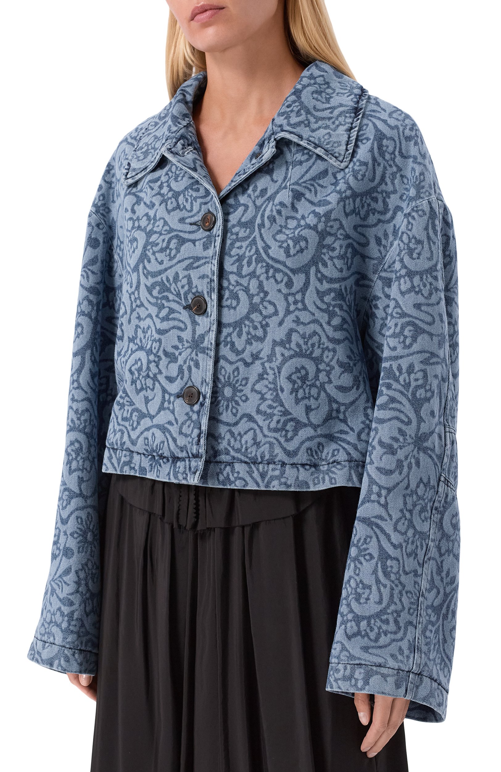 Джинсовая куртка DRIES VAN NOTEN голубого цвета по цене 92300 руб., арт. 130504/4407, фото 3 Джинсовая куртка DRIES VAN NOTEN, арт. 130504/4407, фото 3