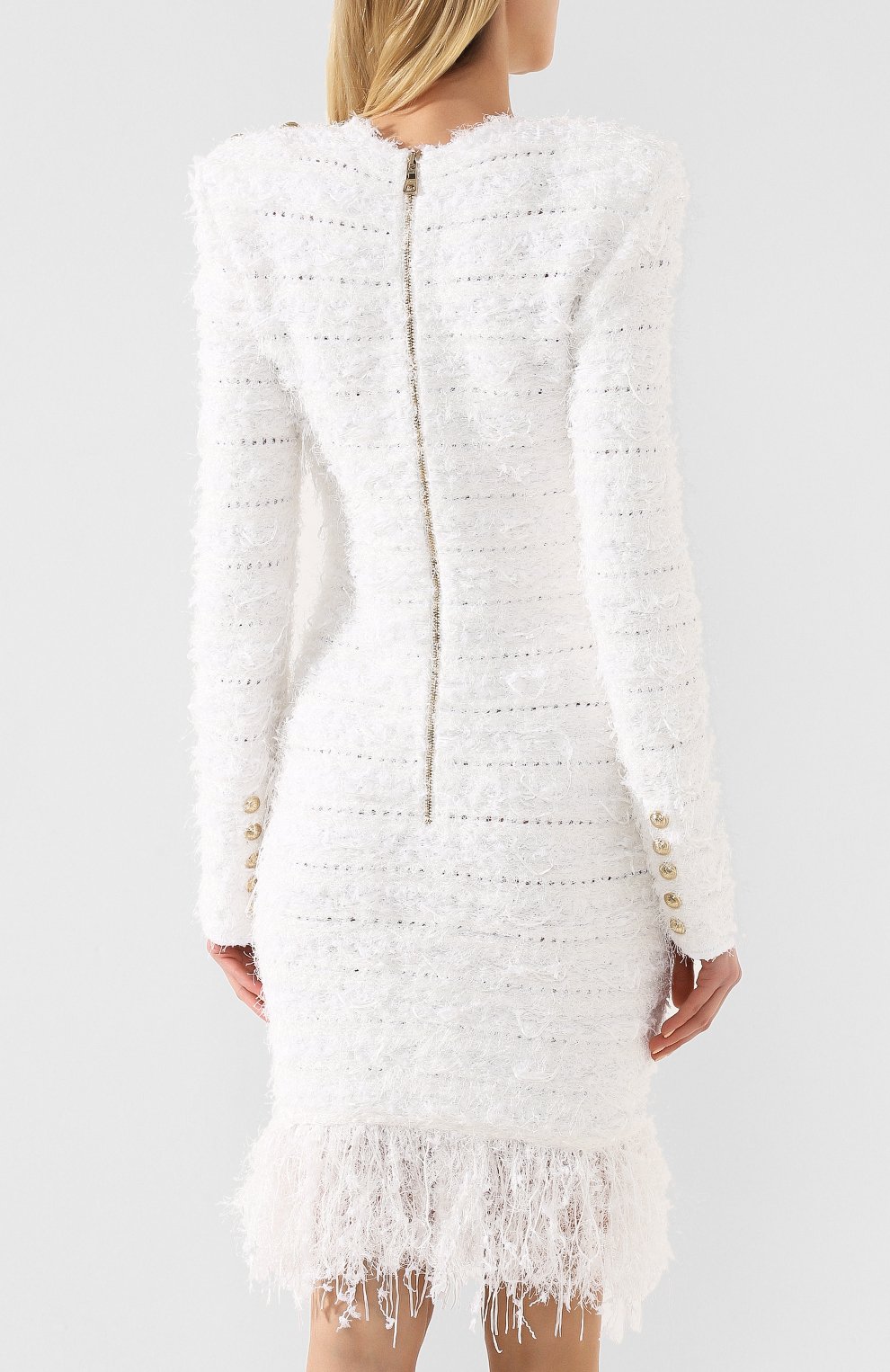 Платье BALMAIN белого цвета по цене 214500 руб., арт. TF16208/K007, фото 4 Платье BALMAIN, арт. TF16208/K007, фото 4