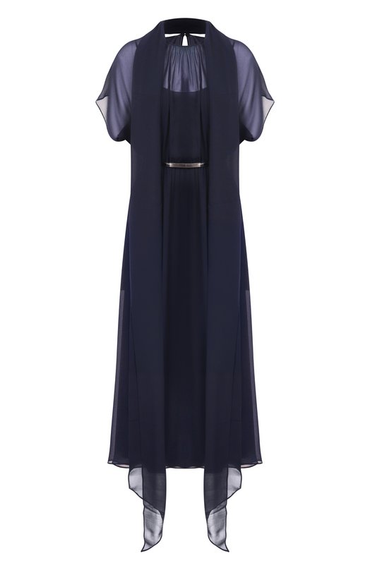 Шелковое платье Max Mara Studio PINETA Синий PINETA