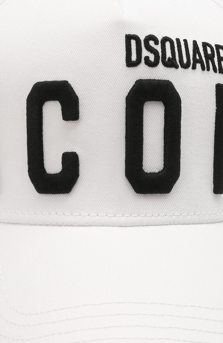Мужская хлопковая бейсболка icon DSQUARED2 белого цвета, арт. BCM0412 05C00001 | Фото 4 (Материал: Хлопок, Текстиль; Материал сплава: Проставлено; Нос: Не проставлено)