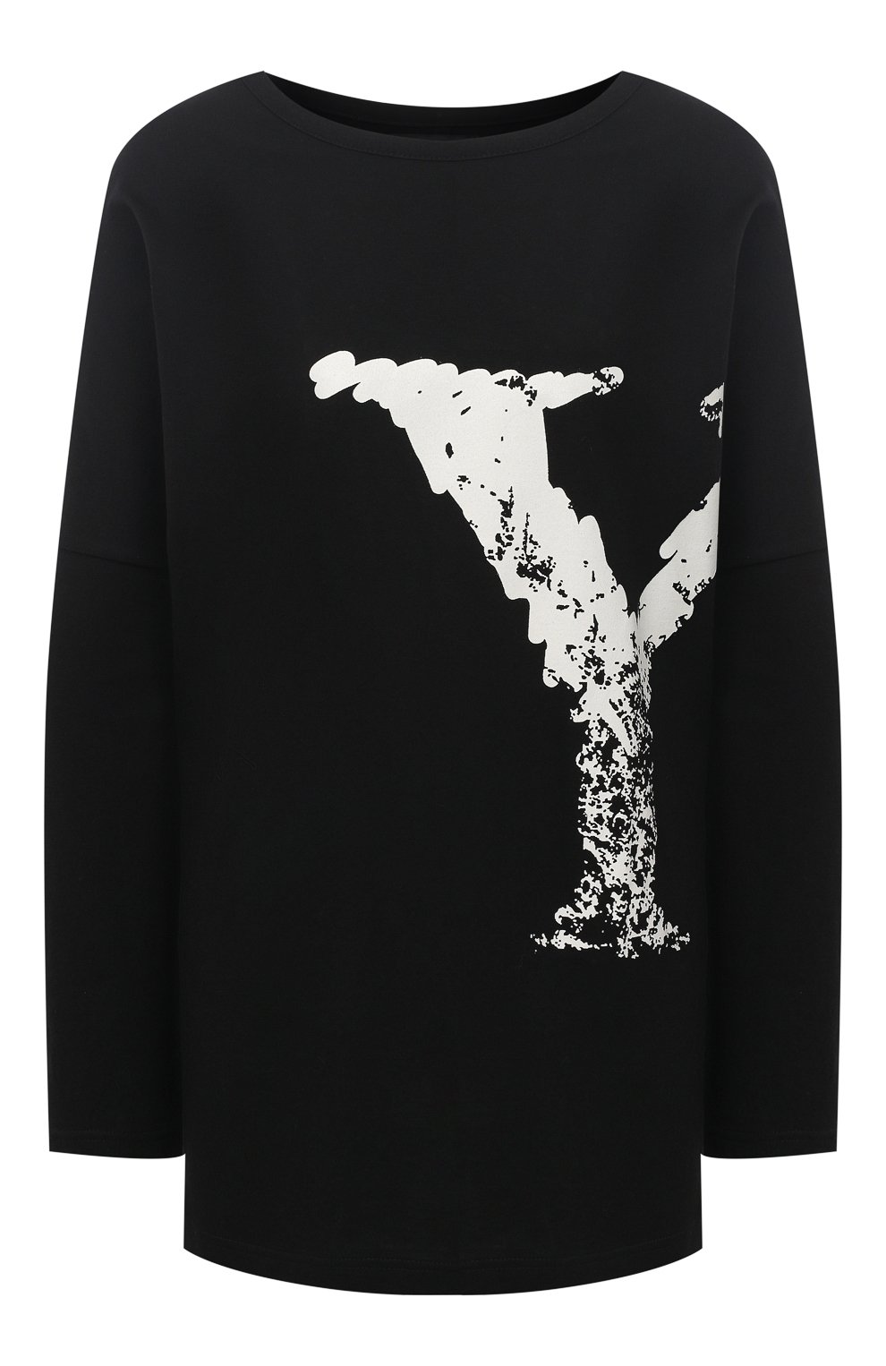 Хлопковый лонгслив YOHJI YAMAMOTO черного цвета по цене 34950 руб., арт. NR-T61-077, фото 1 Хлопковый лонгслив YOHJI YAMAMOTO, арт. NR-T61-077, фото 1