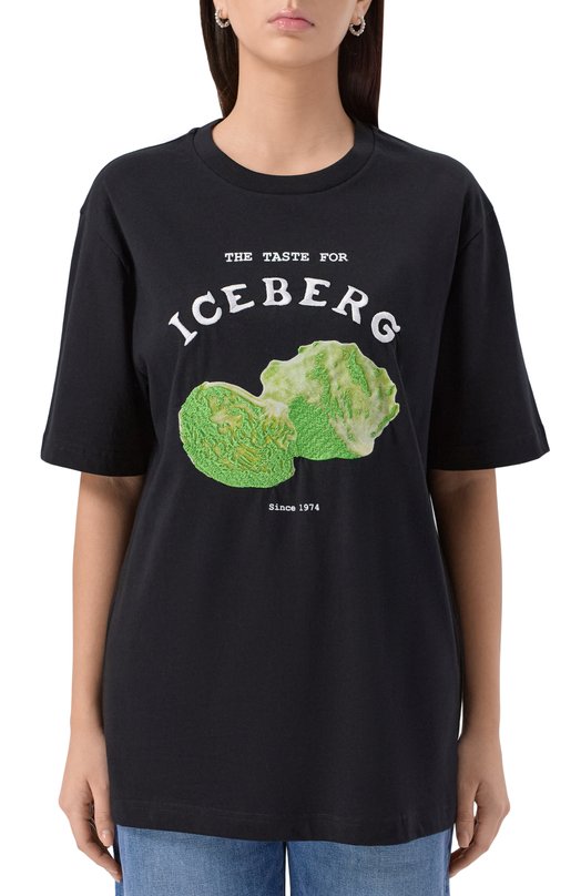 Хлопковая футболка Iceberg F022/6327 Чёрный  F022/6327 Фото 3