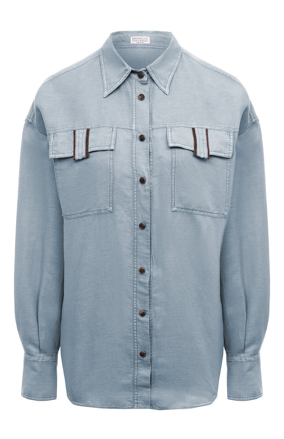 Рубашка изо льна и хлопка BRUNELLO CUCINELLI, ар т. MD698B1064, фото 1