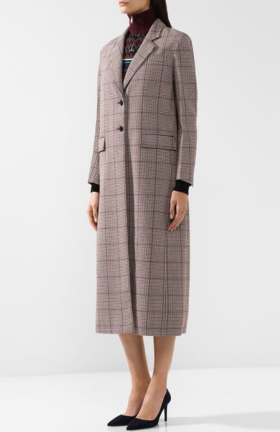 Шерстяное пальто в клетку PRADA, арт. P678H-1R2W-F0041, фото 3