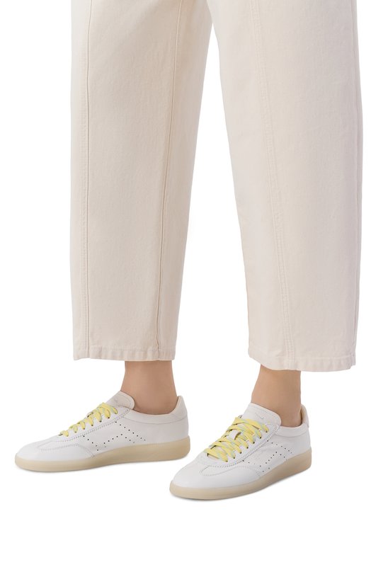 Кожаные кеды Santoni WBPG61340TITTFDD Белый  WBPG61340TITTFDD Фото 2