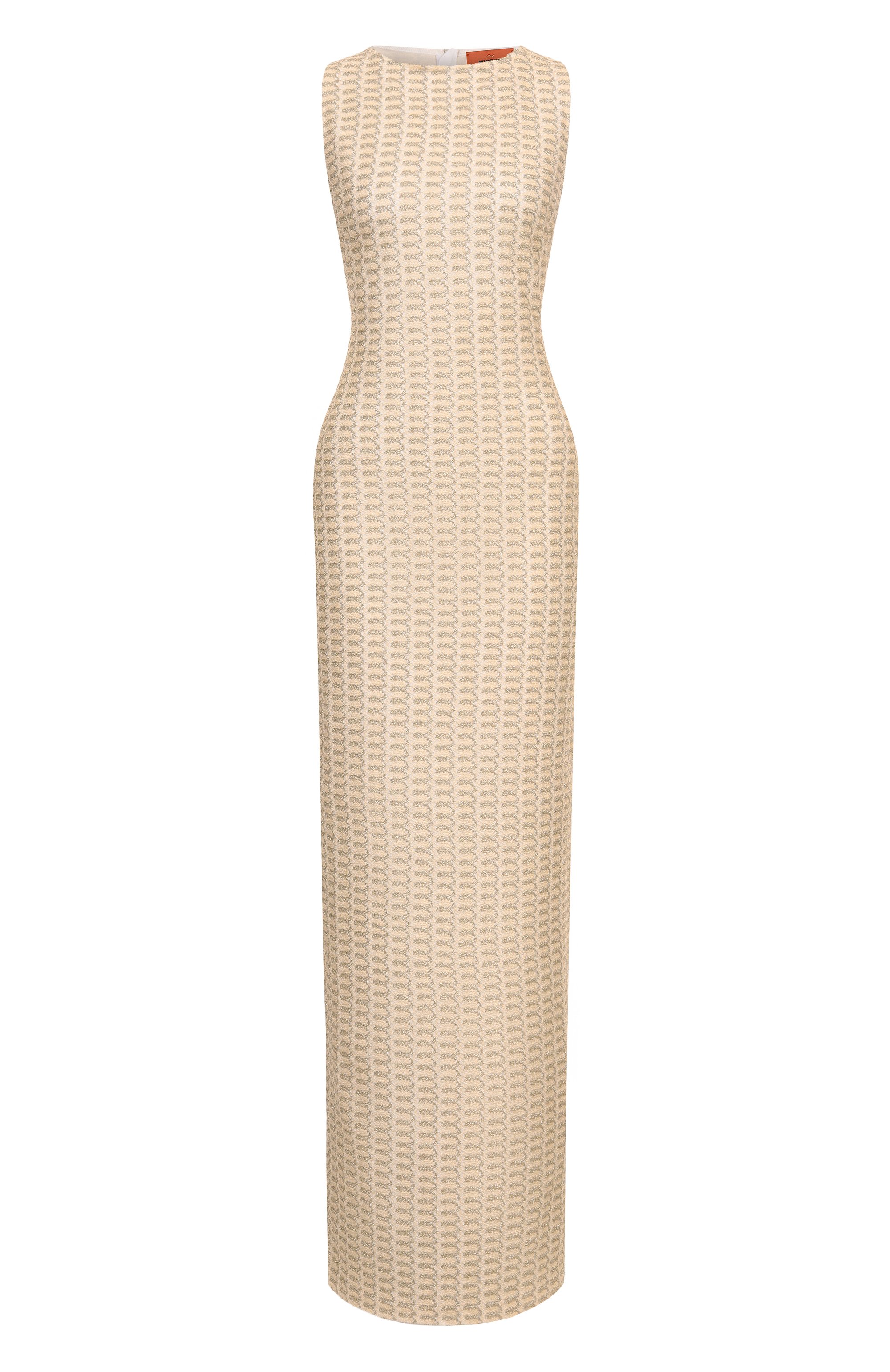 Платье из вискозы MISSONI бежевого цвета по цене 149500 руб., арт. DS25SG1N/BR010R, фото 1 Платье из вискозы MISSONI, арт. DS25SG1N/BR010R, фото 1