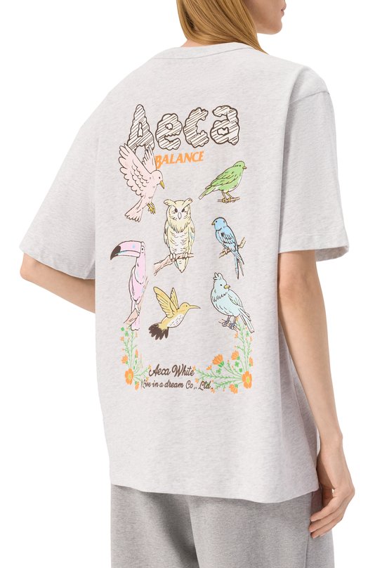 Хлопковая футболка AECA WHITE AWCMSSBDTTSOV003C0.LIGHT GREY (M) Серый  AWCMSSBDTTSOV003C0.LIGHT GREY (M) Фото 4