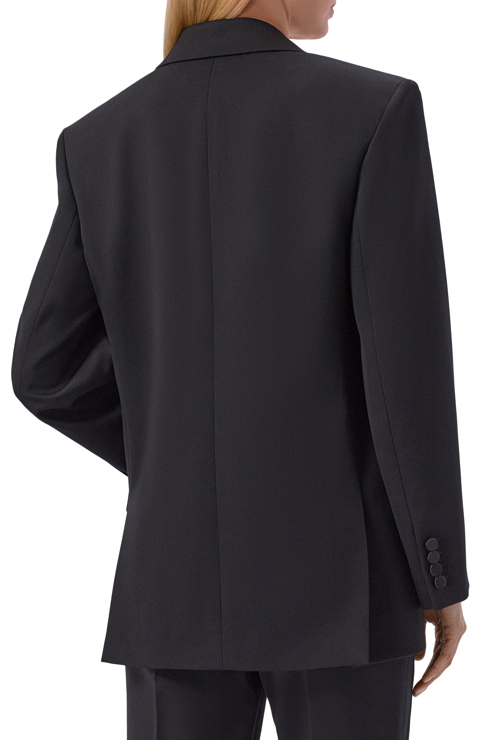 Шерстяной жакет SAINT LAURENT черного цвета по цене 582500 руб., арт. 860569/Y7E63, фото 4 Шерстяной жакет SAINT LAURENT, арт. 860569/Y7E63, фото 4