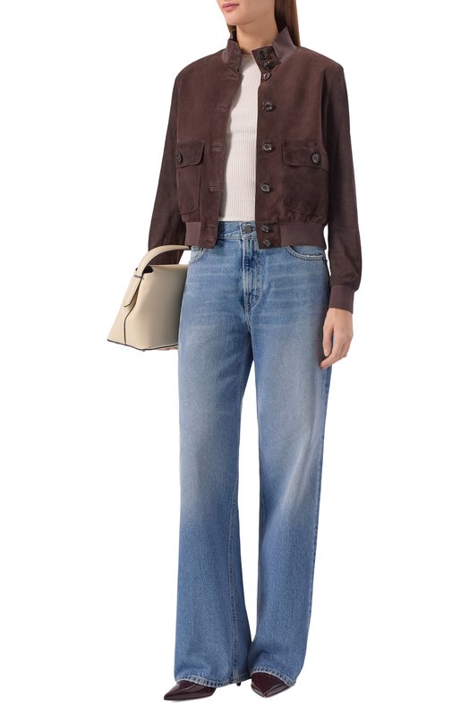 Замшевый бомбер Natizza-UR Moorer NATIZZA-UR Коричневый  NATIZZA-UR Фото 2