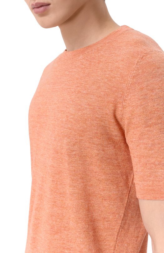 Футболка изо льна и хлопка Brunello Cucinelli M2L00340 Розовый  M2L00340 Фото 5