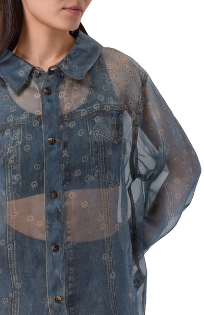 Шелковая рубашка HAIKURE серого цвета по цене 107500 руб., арт. HEW061030R002PR001/MAYA SILK, фото 5 Шелковая рубашка HAIKURE, арт. HEW061030R002PR001/MAYA SILK, фото 5