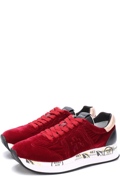 Бархатные кроссовки conny на шнуровке PREMIATA, арт. C0NNY/VAR2581, фото 1