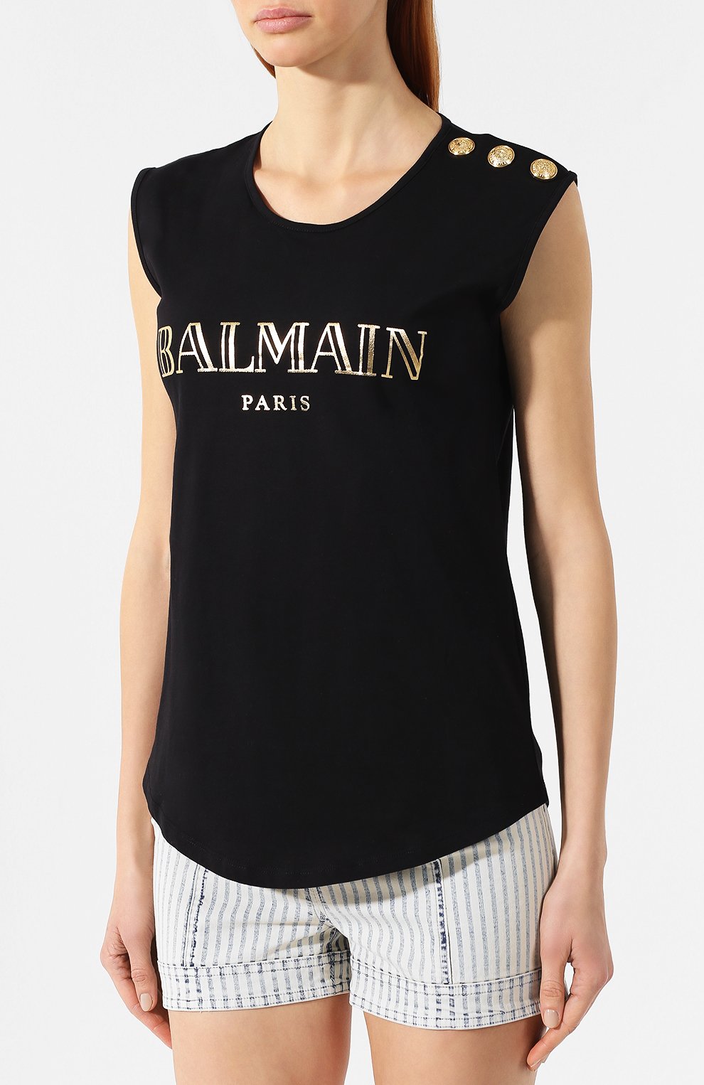 Хлопковый топ BALMAIN, арт. RF11075/I042, фото 3