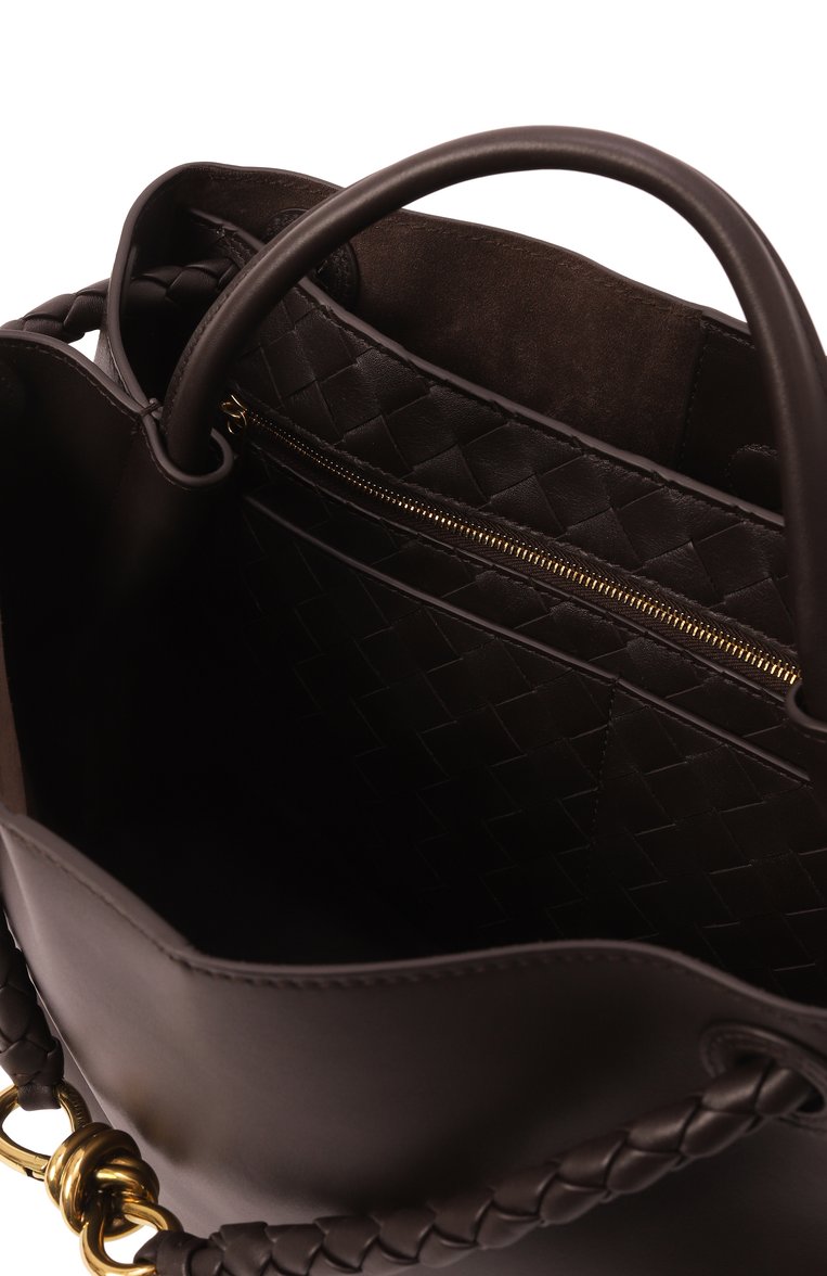 Женская сумка andiamo BOTTEGA VENETA коричневого цвета, арт. 810214 V4O92 | Фото 5 (Материал: Натуральная кожа; Размер: large)