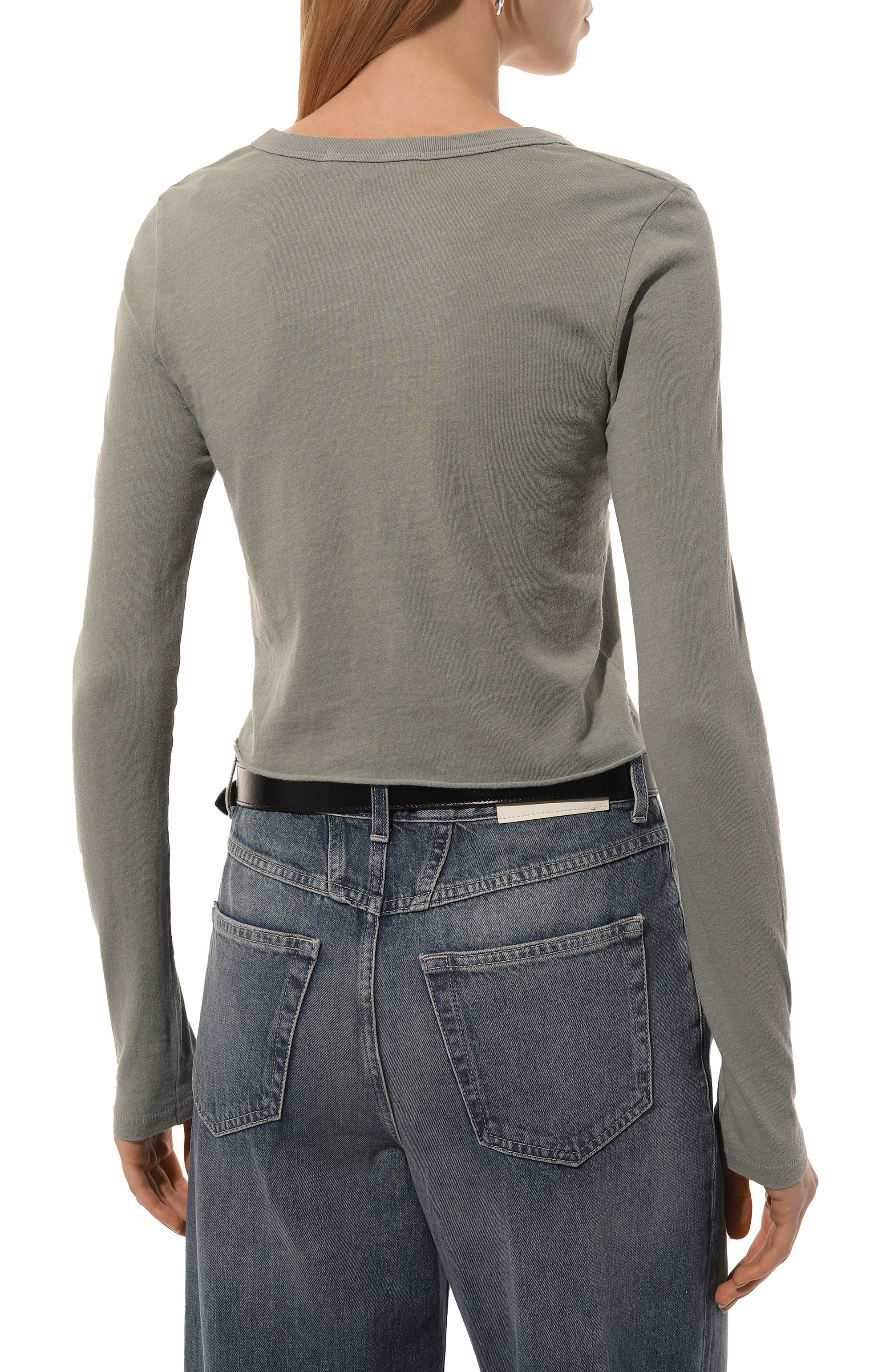 Хлопковый лонгслив SLVRLAKE, арт. TLBY100P F0GR, фото 4