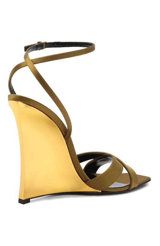 Текстильные босоножки Lucienne 110 Saint Laurent 830287/9QNA0 Хаки  830287/9QNA0 Фото 5