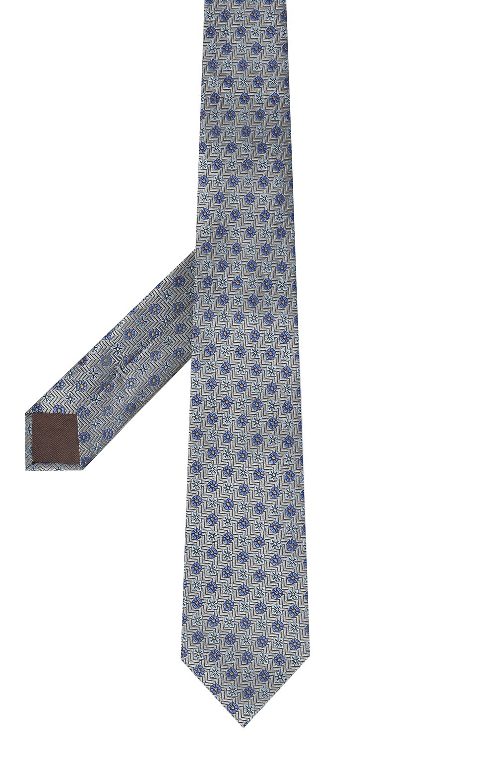 Шелковый галстук CANALI серого цвета по цене 16800 руб., арт. 18/HJ03988, фото 3 Шелковый галстук CANALI, арт. 18/HJ03988, фото 3