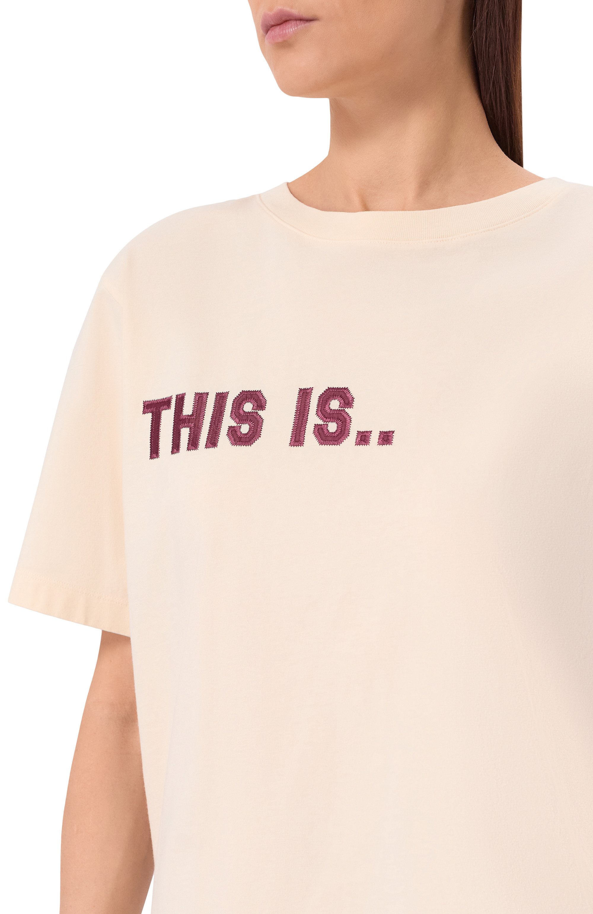 Хлопковая футболка DSQUARED2 кремового цвета по цене 35100 руб., арт. S75GD0521/D20108, фото 5 Хлопковая футболка DSQUARED2, арт. S75GD0521/D20108, фото 5