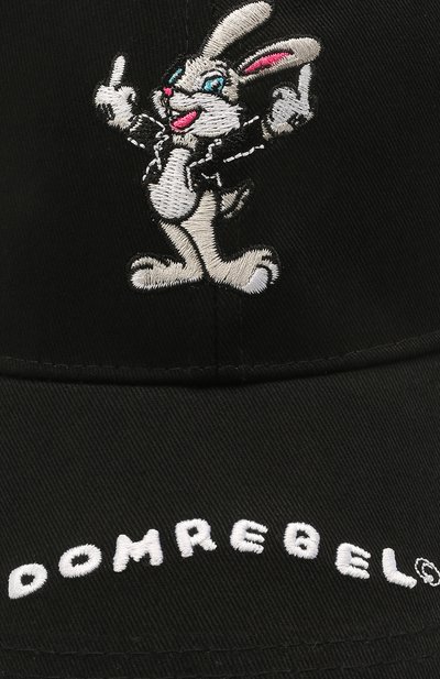 Хлопковая бейсболка DOMREBEL черного цвета по цене 14300 руб., арт. RABBIT/CAP, фото 4 Хлопковая бейсболка DOMREBEL, арт. RABBIT/CAP, фото 4