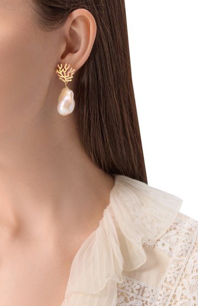 Серьги VIEN белого цвета по цене 39900 руб., арт. 26-408, фото 2 Серьги VIEN, арт. 26-408, фото 2