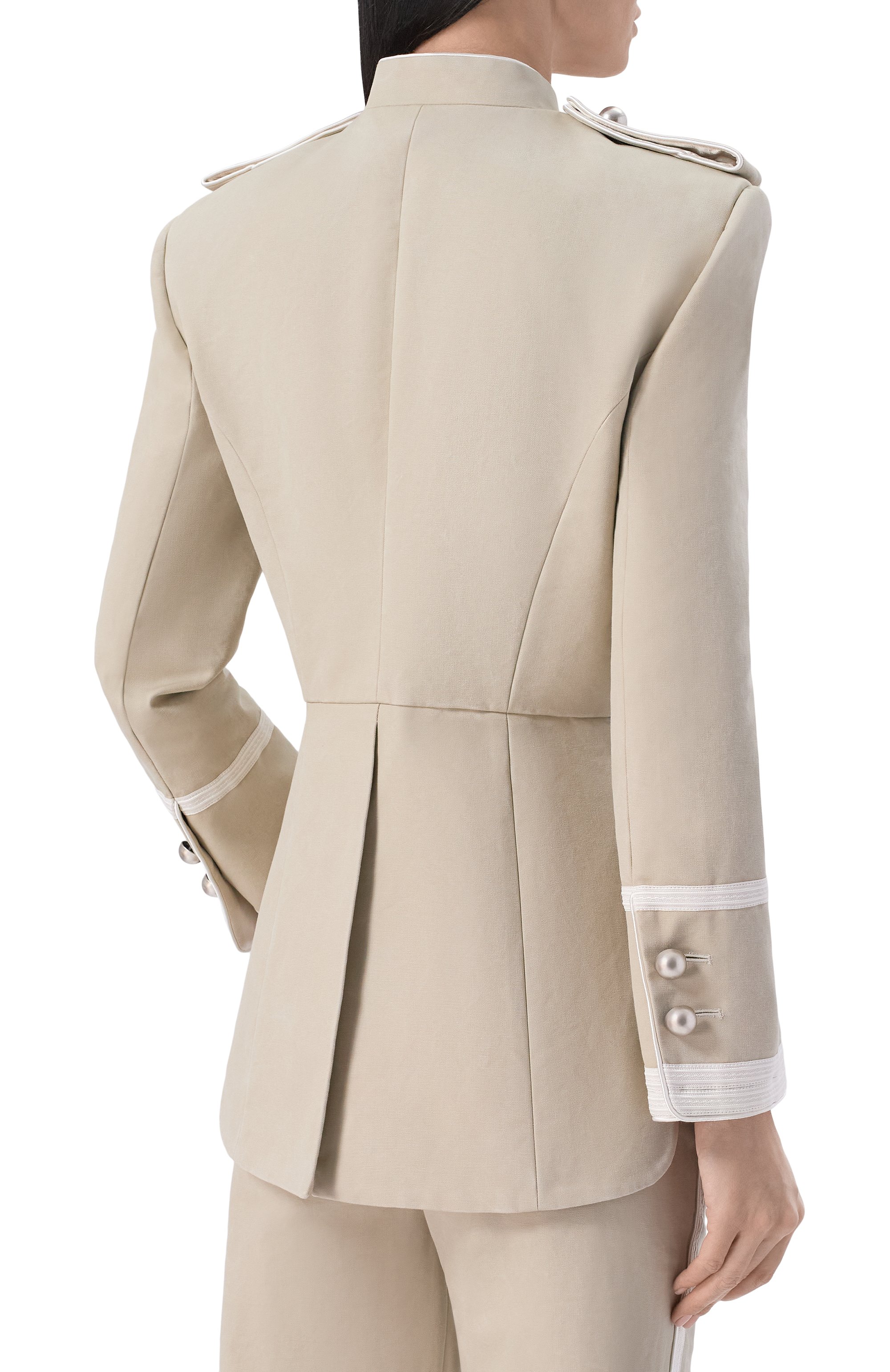Хлопковый жакет ANN DEMEULEMEESTER бежевого цвета по цене 227500 руб., арт. B0014200/FA728, фото 4 Хлопковый жакет ANN DEMEULEMEESTER, арт. B0014200/FA728, фото 4