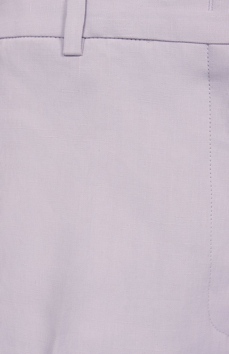 Женские льняные шорты JIL SANDER сиреневого цвета, арт. J02KA0323/J60001 | Фото 6 (Длина Ж (юбки, платья, шорты): Мини; Материал внешний: Лен; Кросс-КТ: костюм; Стили: Минимализм; Автоматизация состава: Проставлено; Автоматизация ТО: Проставлено)