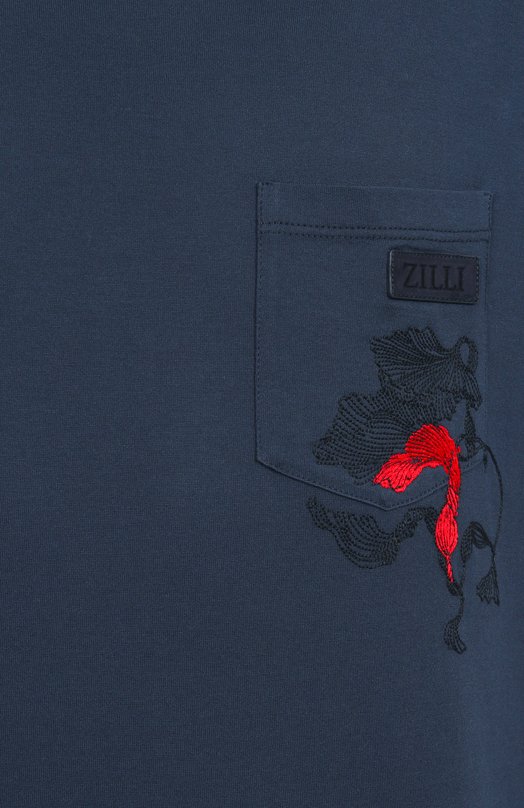 Хлопковая футболка Zilli TSR02LM0107VFWE00 Синий  TSR02LM0107VFWE00 Фото 6