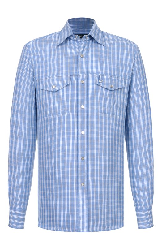 Рубашка из хлопка и лиоцелла Stefano Ricci MC007067/BN2822 Синий MC007067/BN2822