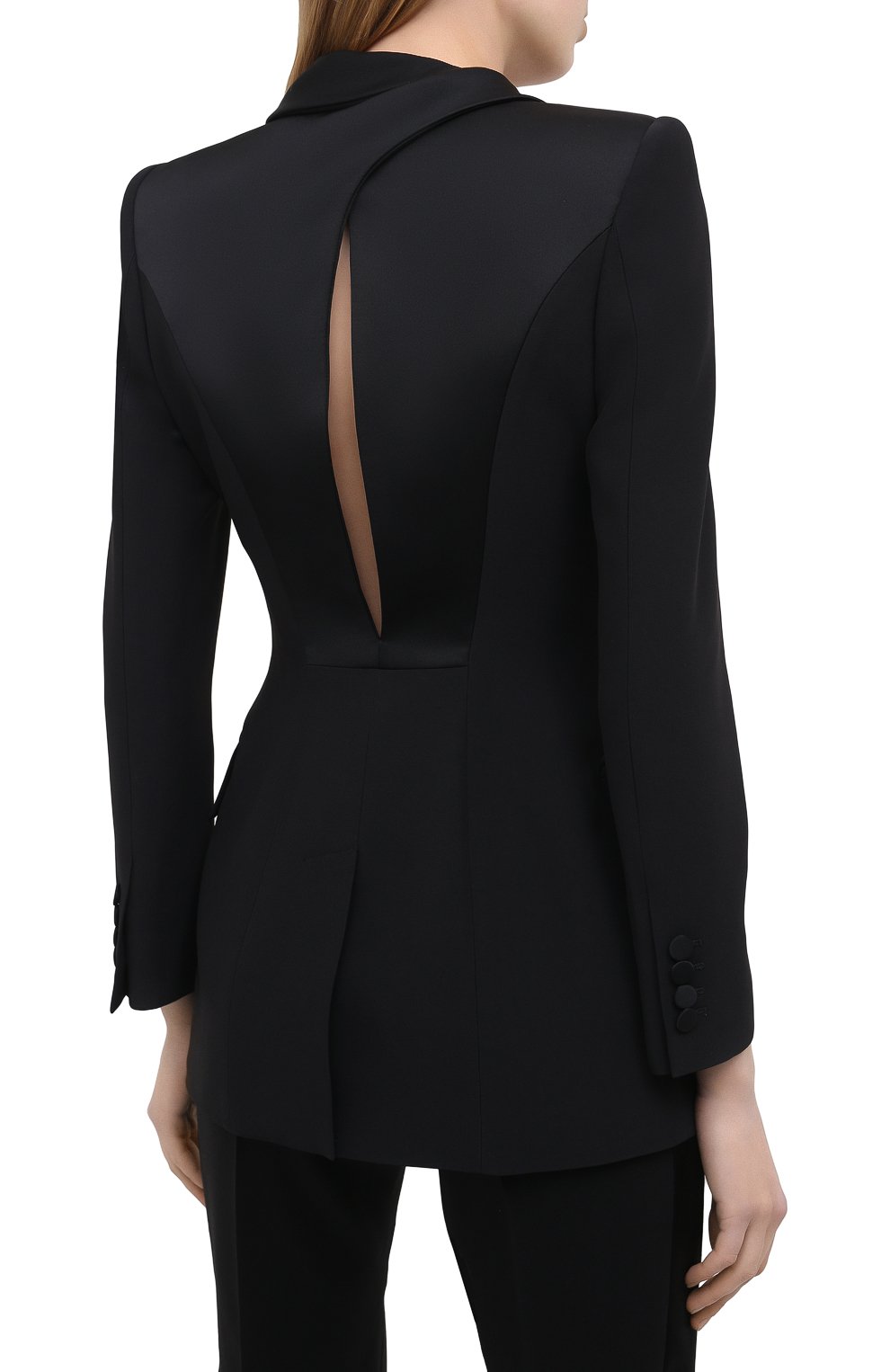 Жакет ALEXANDER MCQUEEN черного цвета по цене 263500 руб., арт. 643466/QEAAA, фото 4 Жакет ALEXANDER MCQUEEN, арт. 643466/QEAAA, фото 4